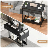 Darrahopens Furniture > Office > Desks Small Portable Black Rolling Standing Desk with Wheels 80 x 48cm In Australia - Darrahopens