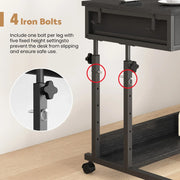 Darrahopens Furniture > Office > Desks Small Portable Black Rolling Standing Desk with Wheels 80 x 48cm In Australia - Darrahopens