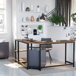 Darrahopens Furniture > Office �L-Shaped Desk with Shelves