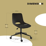 Darrahopens Furniture > Office > Office & Desk Chairs 2 Set Office Desk Chair - Loop Yarn Fabric Home Swivel Chair Cut-Out Seat HALO BLACK