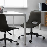 Darrahopens Furniture > Office > Office & Desk Chairs 2 Set Office Desk Chair - Loop Yarn Fabric Home Swivel Chair Cut-Out Seat HALO BLACK