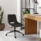 Darrahopens Furniture > Office > Office & Desk Chairs 2 Set Office Desk Chair - Loop Yarn Fabric Home Swivel Chair Cut-Out Seat HALO BLACK