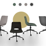 Darrahopens Furniture > Office > Office & Desk Chairs 2 Set Office Desk Chair - Loop Yarn Fabric Home Swivel Chair Cut-Out Seat HALO BLACK