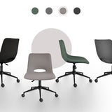 Darrahopens Furniture > Office > Office & Desk Chairs 2 Set Office Desk Chair - Loop Yarn Fabric Home Swivel Chair Cut-Out Seat HALO GREY