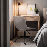 Darrahopens Furniture > Office > Office & Desk Chairs 2 Set Office Desk Chair - Loop Yarn Fabric Home Swivel Chair Cut-Out Seat HALO GREY