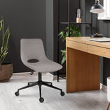 Darrahopens Furniture > Office > Office & Desk Chairs 2 Set Office Desk Chair - Loop Yarn Fabric Home Swivel Chair Cut-Out Seat HALO GREY