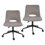 Darrahopens Furniture > Office > Office & Desk Chairs 2 Set Office Desk Chair - Loop Yarn Fabric Home Swivel Chair Cut-Out Seat HALO GREY