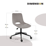 Darrahopens Furniture > Office > Office & Desk Chairs 2 Set Office Desk Chair - Loop Yarn Fabric Home Swivel Chair Cut-Out Seat HALO GREY