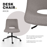 Darrahopens Furniture > Office > Office & Desk Chairs 2 Set Office Desk Chair - Loop Yarn Fabric Home Swivel Chair Cut-Out Seat HALO GREY