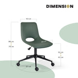 Darrahopens Furniture > Office > Office & Desk Chairs 2 Set Office Desk Chair - PU Leather Home Swivel Chair Cut-Out Seat HALO GREEN