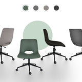 Darrahopens Furniture > Office > Office & Desk Chairs 2 Set Office Desk Chair - PU Leather Home Swivel Chair Cut-Out Seat HALO GREEN