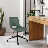 Darrahopens Furniture > Office > Office & Desk Chairs 2 Set Office Desk Chair - PU Leather Home Swivel Chair Cut-Out Seat HALO GREEN