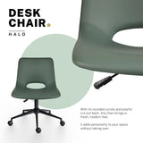 Darrahopens Furniture > Office > Office & Desk Chairs 2 Set Office Desk Chair - PU Leather Home Swivel Chair Cut-Out Seat HALO GREEN