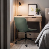 Darrahopens Furniture > Office > Office & Desk Chairs 2 Set Office Desk Chair - PU Leather Home Swivel Chair Cut-Out Seat HALO GREEN