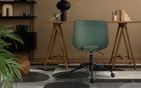 Darrahopens Furniture > Office > Office & Desk Chairs 2 Set Office Desk Chair - PU Leather Home Swivel Chair Cut-Out Seat HALO GREEN