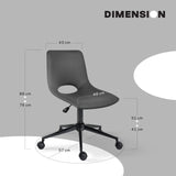 Darrahopens Furniture > Office > Office & Desk Chairs 2 Set Office Desk Chair - PU Leather Home Swivel Chair Cut-Out Seat HALO GREY