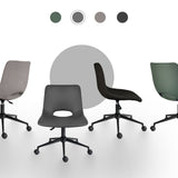 Darrahopens Furniture > Office > Office & Desk Chairs 2 Set Office Desk Chair - PU Leather Home Swivel Chair Cut-Out Seat HALO GREY