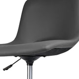 Darrahopens Furniture > Office > Office & Desk Chairs 2 Set Office Desk Chair - PU Leather Home Swivel Chair Cut-Out Seat HALO GREY