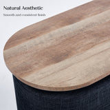 Darrahopens Furniture > Office > Office & Desk Chairs 3 Piece Set Coffee Table & Ottoman Wood Side End Table Industrial - Black