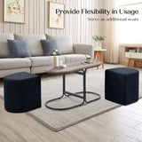 Darrahopens Furniture > Office > Office & Desk Chairs 3 Piece Set Coffee Table & Ottoman Wood Side End Table Industrial - Black