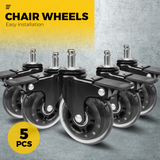 Darrahopens Furniture > Office > Office & Desk Chairs 5 pcs Office Chair Casters 360 Rotatable Replacement Wheels with Locks