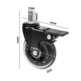Darrahopens Furniture > Office > Office & Desk Chairs 5 pcs Office Chair Casters 360 Rotatable Replacement Wheels with Locks