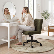 Darrahopens Furniture > Office > Office & Desk Chairs Artiss Armless Cross Legged Office Chair Wide Seat Vanity Chair Teddy Fleece Green In Australia - Darrahopens