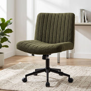 Darrahopens Furniture > Office > Office & Desk Chairs Artiss Armless Cross Legged Office Chair Wide Seat Vanity Chair Teddy Fleece Green In Australia - Darrahopens