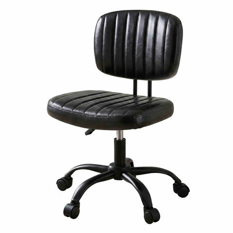 Darrahopens Furniture > Office > Office & Desk Chairs Artiss Armless Office Chair with Wheels, Ergonomic PU Leather Office Desk Chair, Height Adjustable 360° Swivel Computer Task Chair for Home Office, Study Room & Small Space, Black