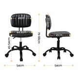 Darrahopens Furniture > Office > Office & Desk Chairs Artiss Armless Office Chair with Wheels, Ergonomic PU Leather Office Desk Chair, Height Adjustable 360° Swivel Computer Task Chair for Home Office, Study Room & Small Space, Black
