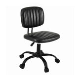 Darrahopens Furniture > Office > Office & Desk Chairs Artiss Armless Office Chair with Wheels, Ergonomic PU Leather Office Desk Chair, Height Adjustable 360° Swivel Computer Task Chair for Home Office, Study Room & Small Space, Black