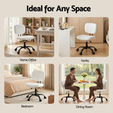 Darrahopens Furniture > Office > Office & Desk Chairs Artiss Armless Office Chair with Wheels, Ergonomic PU Leather Office Desk Chair, Height Adjustable 360° Swivel Computer Task Chair for Home Office, Study Room & Small Space, White