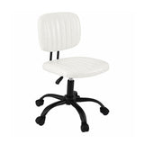 Darrahopens Furniture > Office > Office & Desk Chairs Artiss Armless Office Chair with Wheels, Ergonomic PU Leather Office Desk Chair, Height Adjustable 360° Swivel Computer Task Chair for Home Office, Study Room & Small Space, White