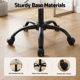 Darrahopens Furniture > Office > Office & Desk Chairs Artiss Armless Office Chair with Wheels, Ergonomic PU Leather Office Desk Chair, Height Adjustable 360° Swivel Computer Task Chair for Home Office, Study Room & Small Space, White