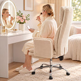 Darrahopens Furniture > Office > Office & Desk Chairs Artiss Big & Tall Criss Cross Office Chair with Flip Armrests Foot Rest Reclining Teddy Fleece Beige In Australia - Darrahopens