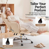 Darrahopens Furniture > Office > Office & Desk Chairs Artiss Big & Tall Criss Cross Office Chair with Flip Armrests Foot Rest Reclining Teddy Fleece Beige In Australia - Darrahopens