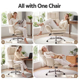 Darrahopens Furniture > Office > Office & Desk Chairs Artiss Big & Tall Criss Cross Office Chair with Flip Armrests Foot Rest Reclining Teddy Fleece Beige In Australia - Darrahopens