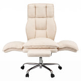 Darrahopens Furniture > Office > Office & Desk Chairs Artiss Big & Tall Criss Cross Office Chair with Flip Armrests Foot Rest Reclining Teddy Fleece Beige In Australia - Darrahopens