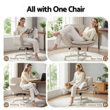 Darrahopens Furniture > Office > Office & Desk Chairs Artiss Criss Cross Chair with Wheels & Adjustable Armrests and Electric Standing Desk 140cm with Memory Presets, Ergonomic Cross Legged Chair and Office Desk Set