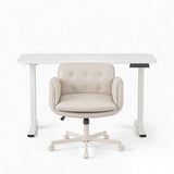 Darrahopens Furniture > Office > Office & Desk Chairs Artiss Criss Cross Chair with Wheels & Adjustable Armrests and Electric Standing Desk 140cm with Memory Presets, Ergonomic Cross Legged Chair and Office Desk Set