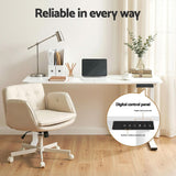 Darrahopens Furniture > Office > Office & Desk Chairs Artiss Criss Cross Chair with Wheels & Adjustable Armrests and Electric Standing Desk 140cm with Memory Presets, Ergonomic Cross Legged Chair and Office Desk Set