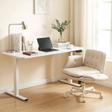 Darrahopens Furniture > Office > Office & Desk Chairs Artiss Criss Cross Chair with Wheels & Adjustable Armrests and Electric Standing Desk 140cm with Memory Presets, Ergonomic Cross Legged Chair and Office Desk Set