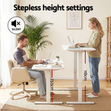 Darrahopens Furniture > Office > Office & Desk Chairs Artiss Criss Cross Chair with Wheels & Adjustable Armrests and Electric Standing Desk 140cm with Memory Presets, Ergonomic Cross Legged Chair and Office Desk Set