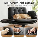 Darrahopens Furniture > Office > Office & Desk Chairs Artiss Criss Cross Chair with Wheels & Adjustable Armrests, Ergonomic Cross Legged Office Desk Chair PU Leather Vanity Chair Swivel for Home, Make Up, Bedroom, Computer, Black