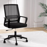 Darrahopens Furniture > Office > Office & Desk Chairs Artiss Mesh Office Chair Computer Gaming Desk Chairs Work Study Mid Back Black