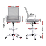 Darrahopens Furniture > Office > Office & Desk Chairs Artiss Office Chair Drafting Chairs Stool Computer Desk Studios Mesh White