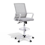 Darrahopens Furniture > Office > Office & Desk Chairs Artiss Office Chair Drafting Chairs Stool Computer Desk Studios Mesh White