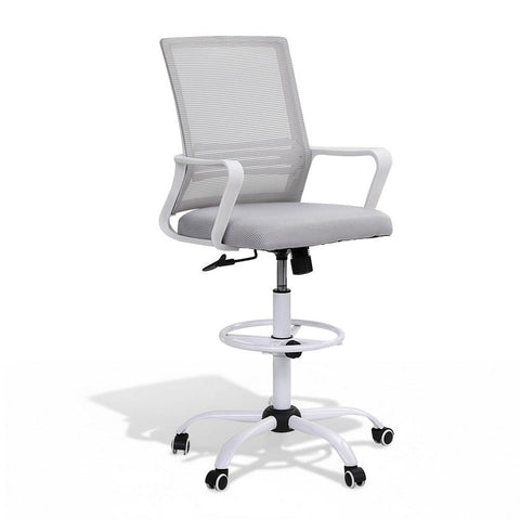 Darrahopens Furniture > Office > Office & Desk Chairs Artiss Office Chair Drafting Chairs Stool Computer Desk Studios Mesh White
