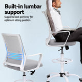 Darrahopens Furniture > Office > Office & Desk Chairs Artiss Office Chair Drafting Chairs Stool Computer Desk Studios Mesh White