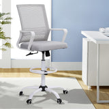 Darrahopens Furniture > Office > Office & Desk Chairs Artiss Office Chair Drafting Chairs Stool Computer Desk Studios Mesh White